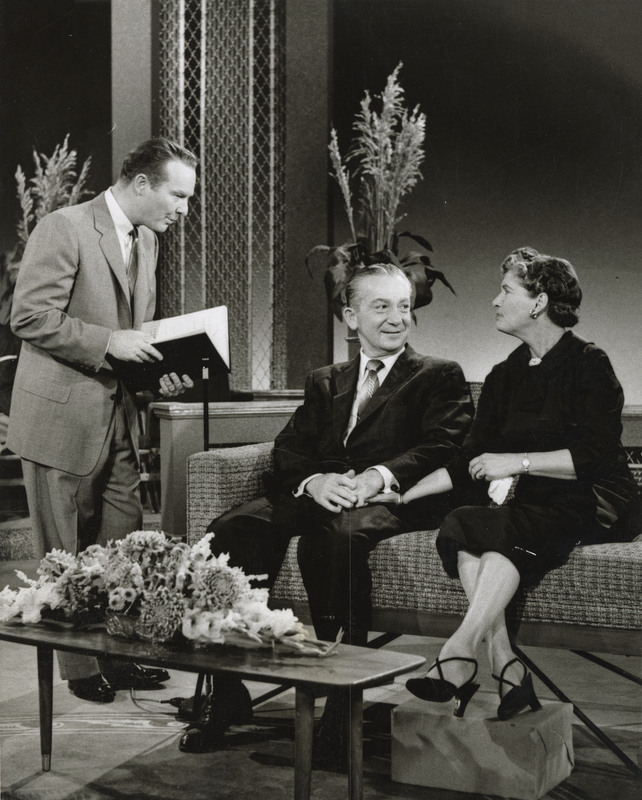 Red Nichols and wife, Willa, with TV host Ralph Edwards