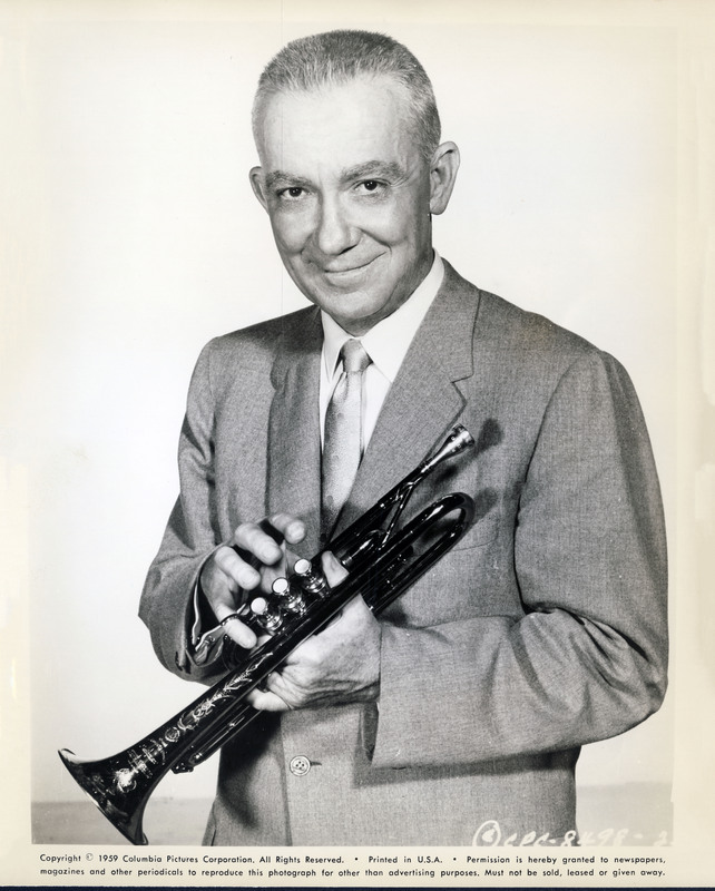 Photograph of Red Nichols with his cornet