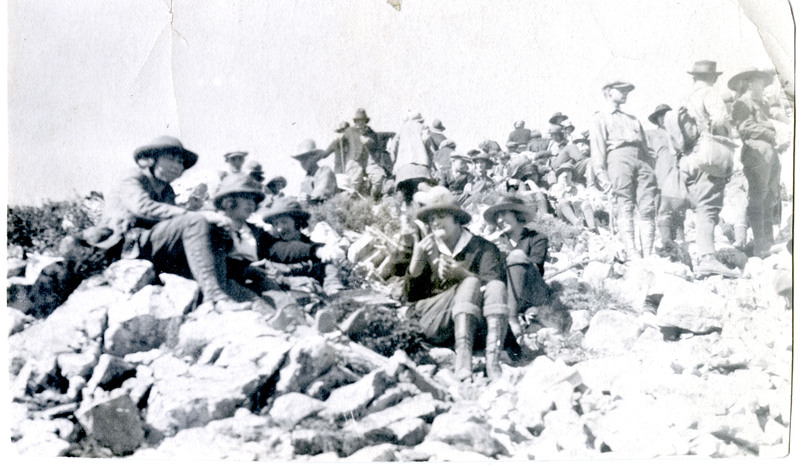 Students resting during the hike to Mt. Ogden, 10/5/1922