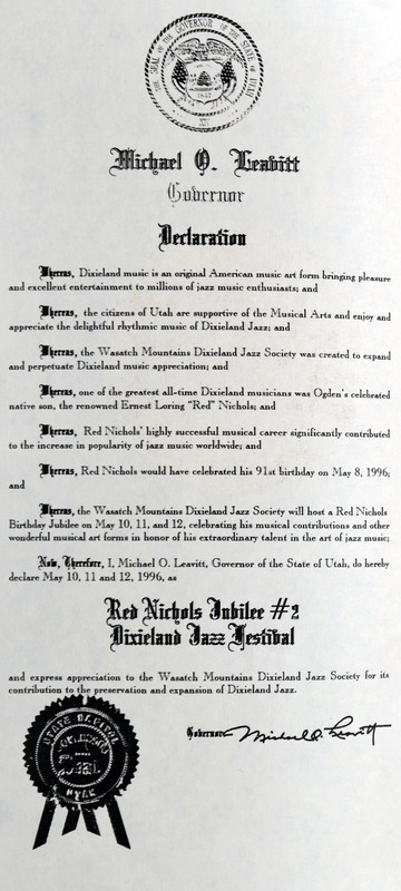 Red Nichols Jubilee #2 Dixieland Jazz Festival Governor's Declaration
