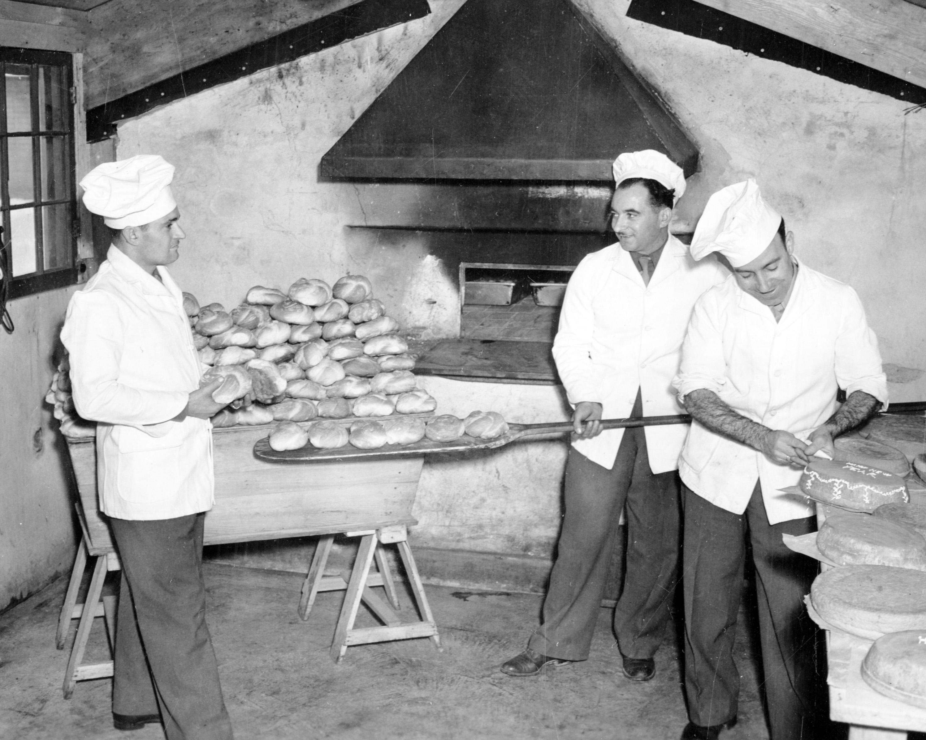 Italian Prisoners of War baking bread at Camp Ogden.